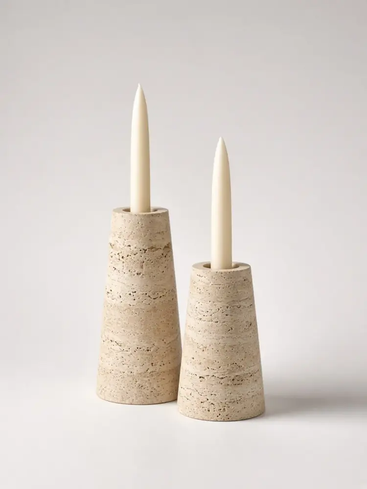 Travertine Candle Holders