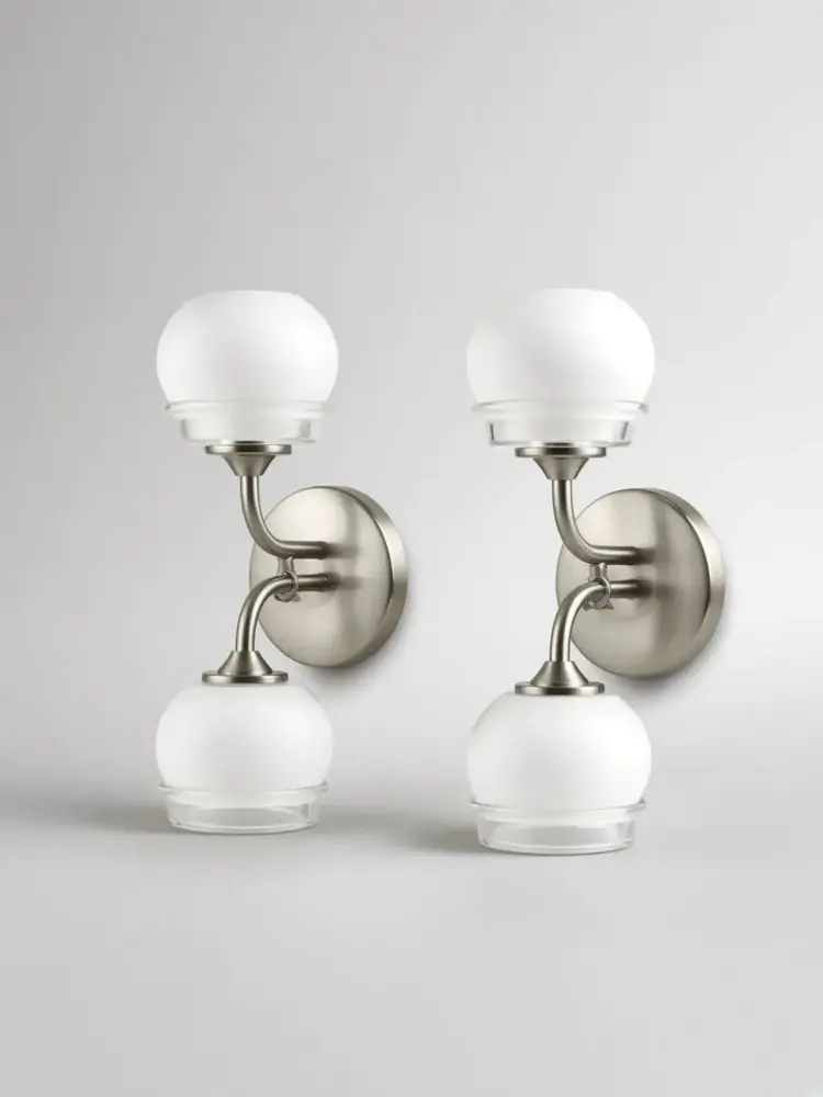 Dual Glass Sconce Pair