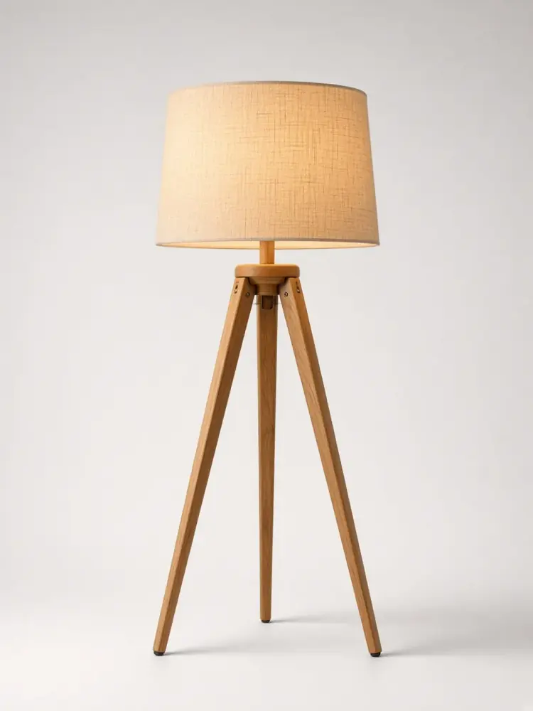 Tripod Wood Floor Lamp