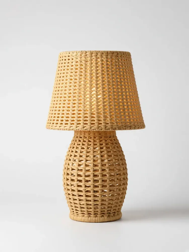 Woven Rattan Table Lamp