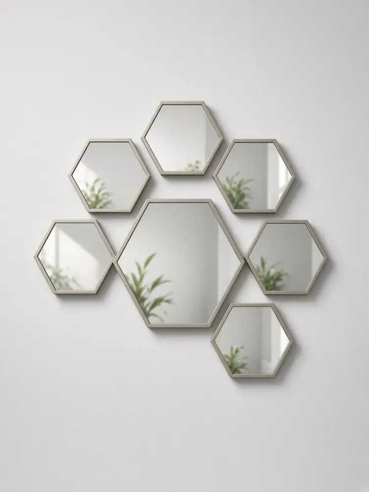 Hexagon Tile Mirror Set
