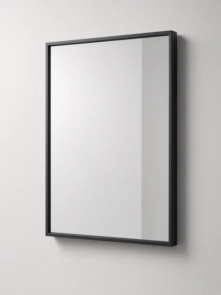 Slim Black Rectangle Mirror