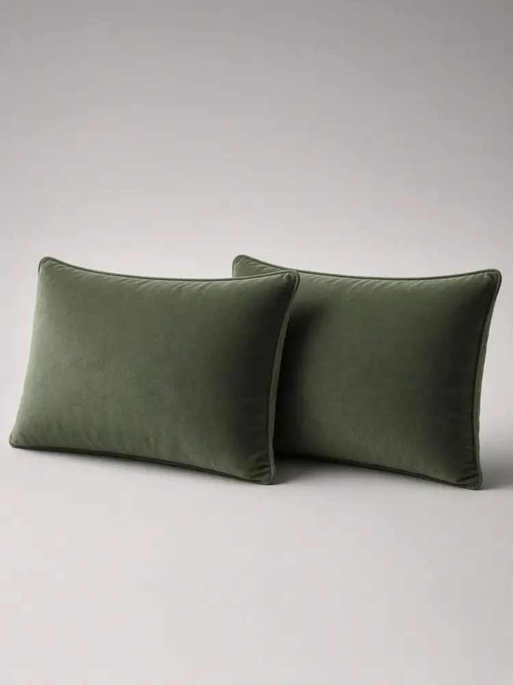 Velvet Lumbar Pillow Pair