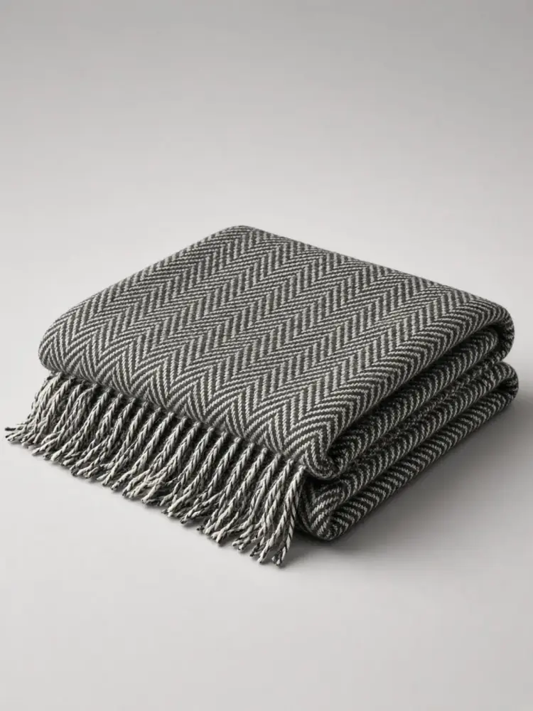 Wool Herringbone Throw